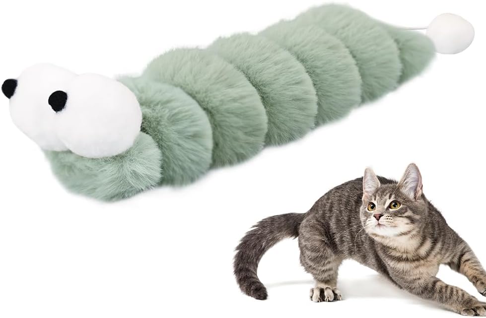 PAZ'S GIFT Cat Toy Interactive cat Mint cat Kick Toy, 11 feet Long, chewable Furry Plush Toy, Soothing Kitten Pillow，Appease The kitten's Pillow
