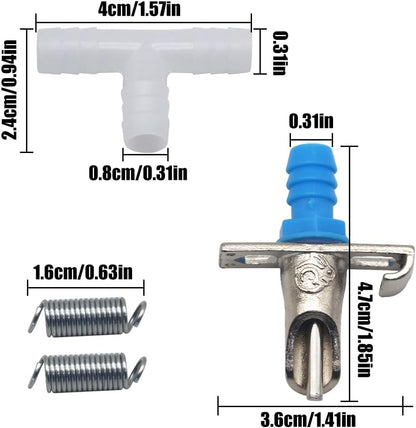 50PCS Automatic Water Rabbit Nipple Drinker Feeders for Rabbit Guinea Pig Ferret Rat Mouse Poultry Watering System (Blue)