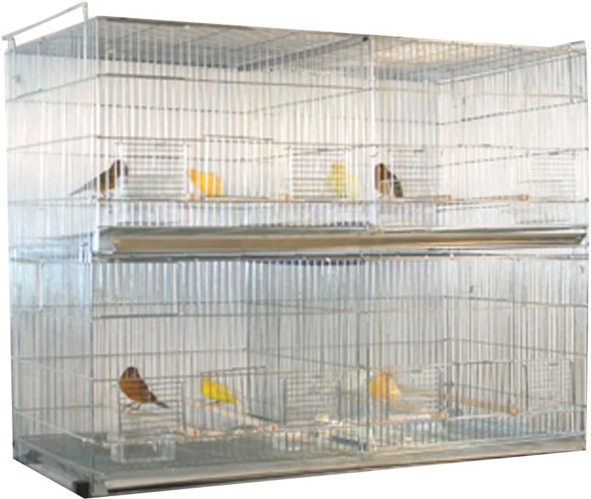LOT of Add On X-Large 35.5" x 18" x 19"H No Rust Stainless Galvanized Zinc Plated Stackable Breeder Bird Flight Cage with Removable Center Divider and Breeding Nest Doors