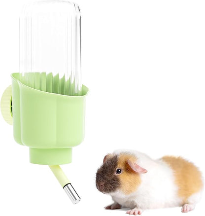 Pet Water Bottle for Cage Crate - 17oz No Drip BPA Free Water Dispenser for Small Animal Rabbit Guinea Pig Chinchilla Ferret Squirrel Hedgehog - Green