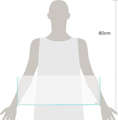 LANDEN 60L 5.8 Gal Rimless Low Iron Aquarium Long Fish Tank,Bookshelf Aquarium,W23.6×D7.87×H7.87 in(60x20x20cm) 5mm Thickness with Black Nano Foam Leveling mat Included