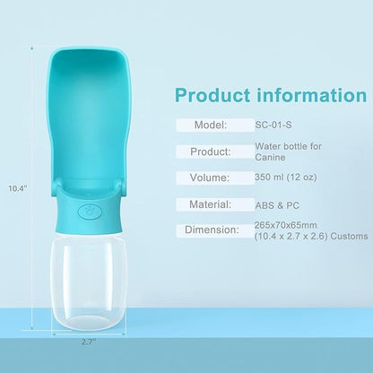 Portable Dog Water Bottle for Walking 19 OZ or 12 OZ Portable Pet Water Bottles for Puppy Small Medium Large Dogs Water Dispenser Pet Water Bowl Dog Accessories (19OZ Blue) (12OZ Indigo)