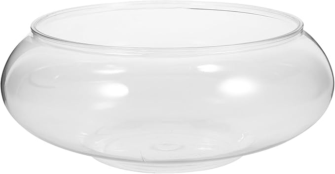 Kisangel Plastic Fish Bowl Round Bubble Bowl 2800ml Desktop Terrarium Ball Goldfish Tank Wide Mouth Air Plant Vase Hydroponic Succulent Flower Planter for Home Office