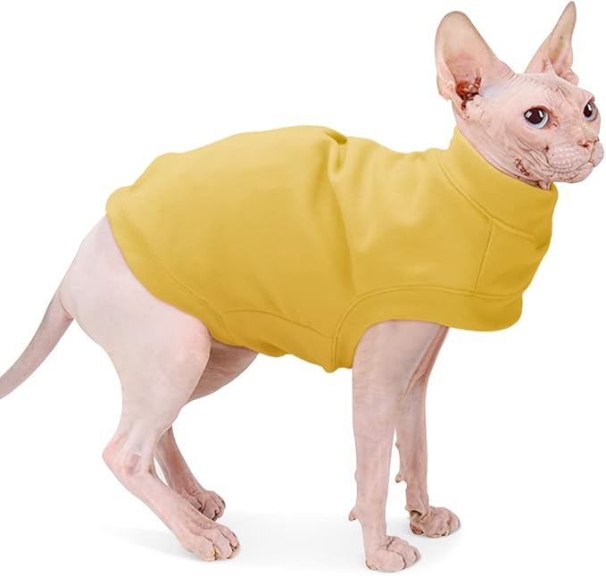 Soft Fleece Dog & Cat Sweatshirt - Warm Sweaters for Small to Medium Pets - Stretchy Hoodie Easy On - Comfortable Winter Clothes for Dogs & Cats