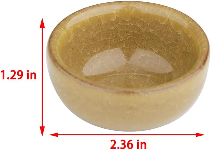 2 Pack Hamster Feeding Bowl, Hedgehog Ice Crack Design Ceramic Dish, Rat Gerbil Small Animal Food and Water Bowl (Colors May Vary)