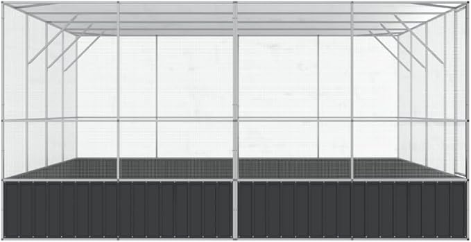 Galvanized Steel Large Flight King Bird Cage, Steel Outdoor Aviary, Outdoor Indoor Large Bird Cage Aviary Pet House for Cockatiels African Parakeets, 164.6"x163"x83.5",-304