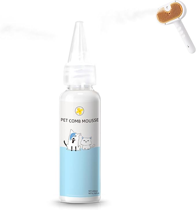 Pet Steam Brush Spray Refill for Dogs & Cats – Pets Waterless Shampoo, 3-in-1 Grooming Spray Comb Mist, 1*Shampoo(Steam Brush not Included)