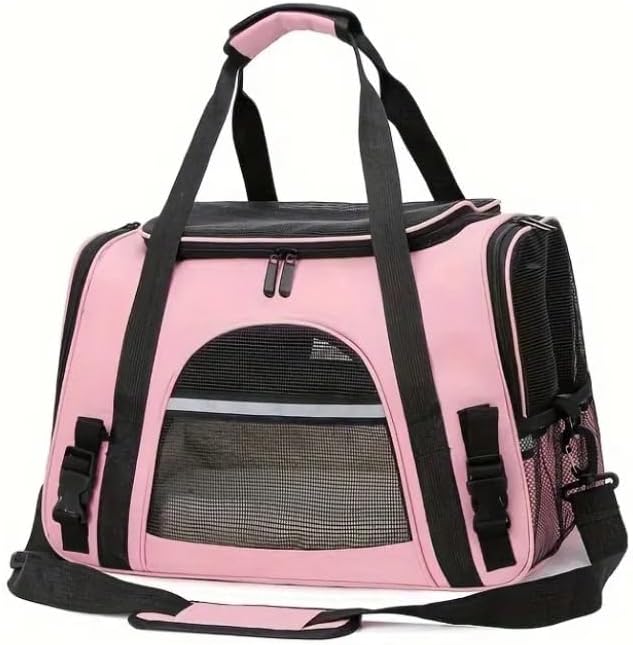 Cat Carriers, Dog Carriers, Pet Carriers – Airline-Approved Soft-Sided Bag for Cats & Small Dogs (Up to 15 lb), Foldable, Breathable Mesh, Privacy Cover, Washable & Lightweight