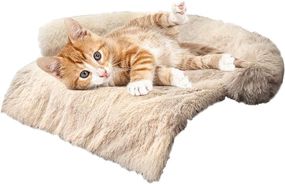 Tinaco Luxurious Calming Dogs/Cats Bed Mats, Dog Pad Washable Removable Couch Cover, Plush Long Fur Mat for Pets, Waterproof Lining, Perfect for Small, Medium and Large Dogs and Cats (Beige, 31"x23")