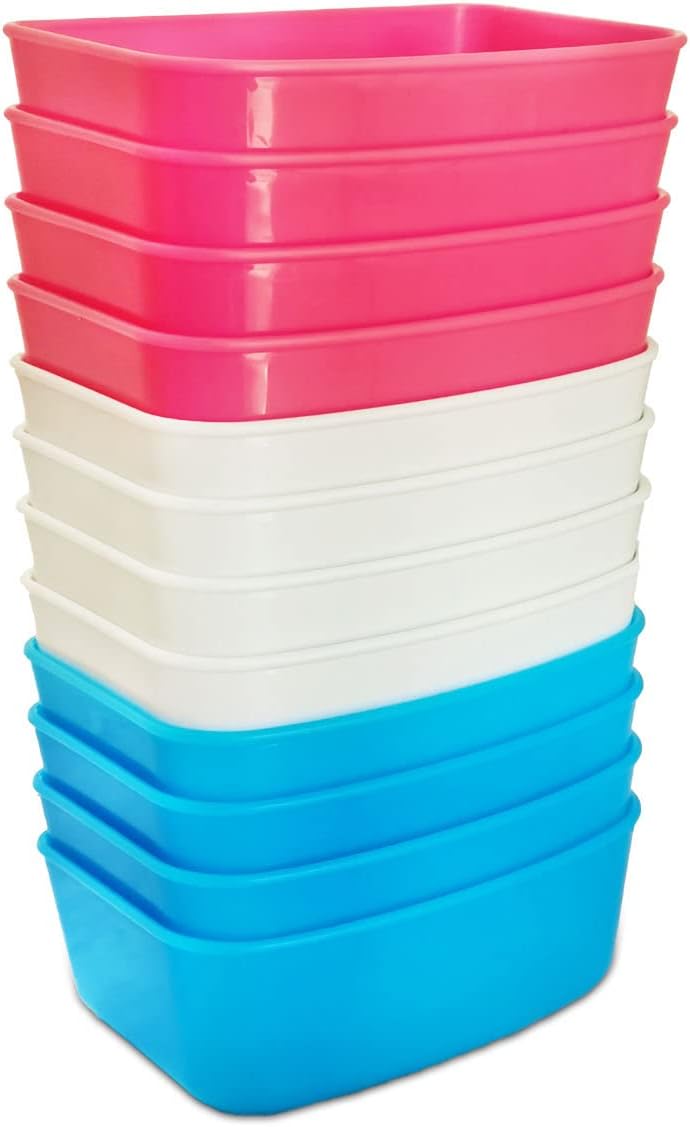 12 Pack Rabbit Feeder Waterer Chicken 15OZ Guinea Pig Cage Bowl Food Water Hanging Watering Container Feeding Dish Coop Cup Treats Drinker for Pigeon Dove Puppy Cat Bird Bath Basin Hamster Bed