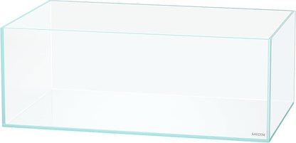 LANEDN 75S 22.1 Gal Shallow Tank, Shallow Fish Tank, Rimless Low Iron Tank, Bookshelf Aquarium W29.5×D17.7×H11 in(75x45x28cm); 8mm Thickness Aquascape Fish Tank, Black Leveling Mat Included