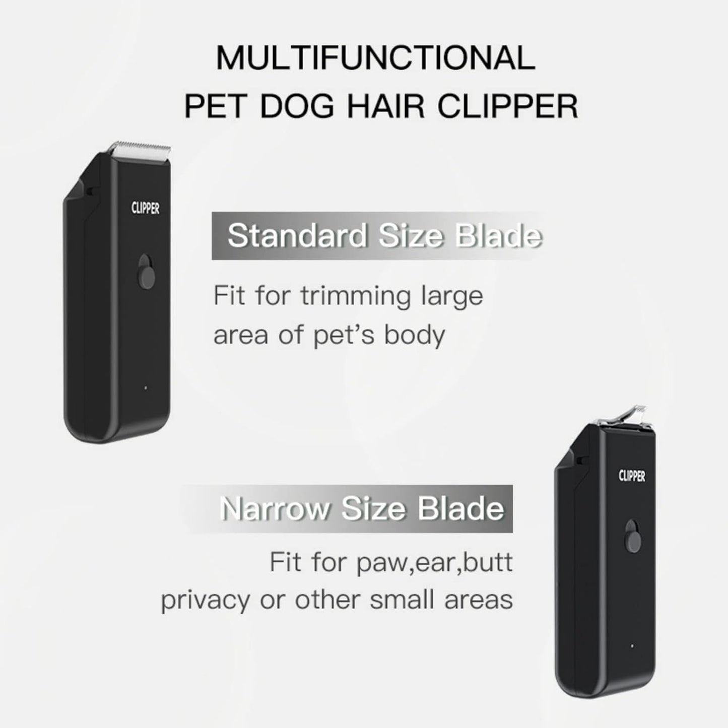 Dog Cat Home Hair Waterproof Clipper Portable Electric USB Rechargeable Pet Grooming Tools Low Noise Shaver Cordless Trimmer for Small and Large Pets