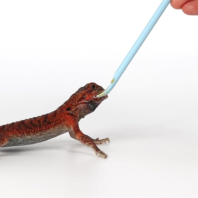 2Pcs Crested Gecko Food Mixing Spoon, Feeding Spoon fit Lizard Gargoyle Bearded Dragon - Blue