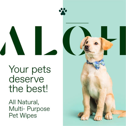 ALŌH Hypoallergenic | All-Natural | Multi-Purpose Pet Wipes. Lavender + Wild Mint 50ct Wipes