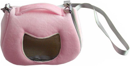 Hamster Carrier Bag Portable Outdoor Travel Handbag with Adjustable Single Shoulder Strap for Hamster Small Pets (Pink)