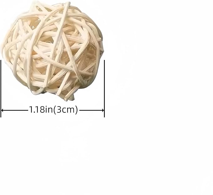 HANZE Rattan Balls,Sepak Takraw, Vine Ball, Parrot Chew Toy and Stimulation Ball Set (Set of 12)