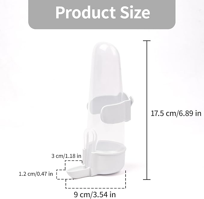 Bird Feeder Automatic Bird Water Dispenser Set for Cage No Mess Parakeet Cage Water Dispenser PP Material, 200ml/6.8fl oz (2PCS)