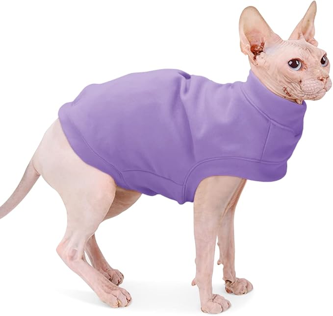 Soft Fleece Cat & Dog Sweatshirt - Warm Pullover Hoodie for Small Medium Dogs & Cats - Comfortable Winter Clothes