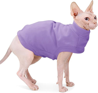 Soft Fleece Cat & Dog Sweatshirt - Warm Pullover Hoodie for Small Medium Dogs & Cats - Comfortable Winter Clothes