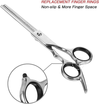 Dog Grooming Scissors 4CR Stainless Steel Pet Thinning Shears, Heavy-duty Titanium Coated, Size 6.7"