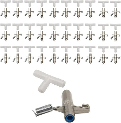 Automatic Rabbit Waterer Drinker 30Sets for Poultry Guinea Pig Ferret Rats Rodent Bunny Watering System(White)