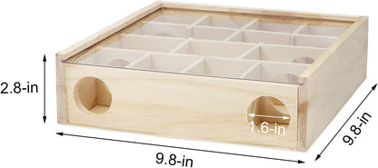 Wontee Wooden Hamster Tunnel Maze with Cover, Hideout & Tunnel Exploring Toys for Dwarf Hamsters Mice Small Gerbil