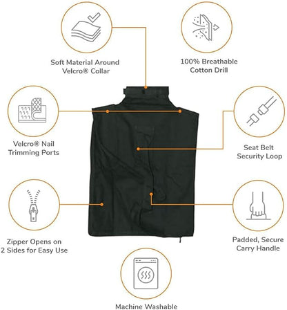 Cat-in-the-Bag Cozy Comfort Carrier - Small Green Cat Carrier, Cat Holder for Cutting Nails, & Cat Carrier Pouch for Vet Visits, Medication Administration, Dental Care, & Travel