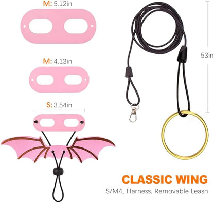 3 Size Pack Bearded Dragon Leashes and Harnesses, Bearded Dragon Harness, Soft Leather Detachable Adjustable Reptile Lizard Wing Leash