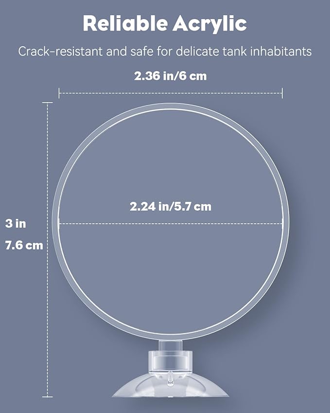 Pawfly Shrimp Feeding Dish with Suction Cup, Clear Acrylic Aquarium Shrimp Feeder Dish, Fish Feeding Tray for Freshwater and Saltwater Tanks