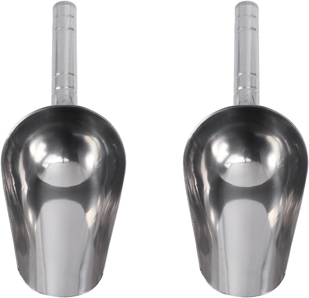 POPETPOP 2pcs Ice Scoop Pet Feeding Scoop s Quart Metal Feed 1 Cup Hand Stainless Steel Aluminum Dog Feeding Shovel Dog Treat Food Durable