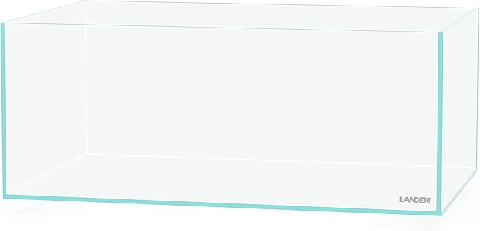 LANEDN 45S 5.4 Gal Shallow Tank, Shallow Fish Tank, Rimless Low Iron Tank W17.7×D11×H7.1 in(45x28x18cm); 5mm Thickness Aquascape Fish Tank, Black Leveling Mat Included