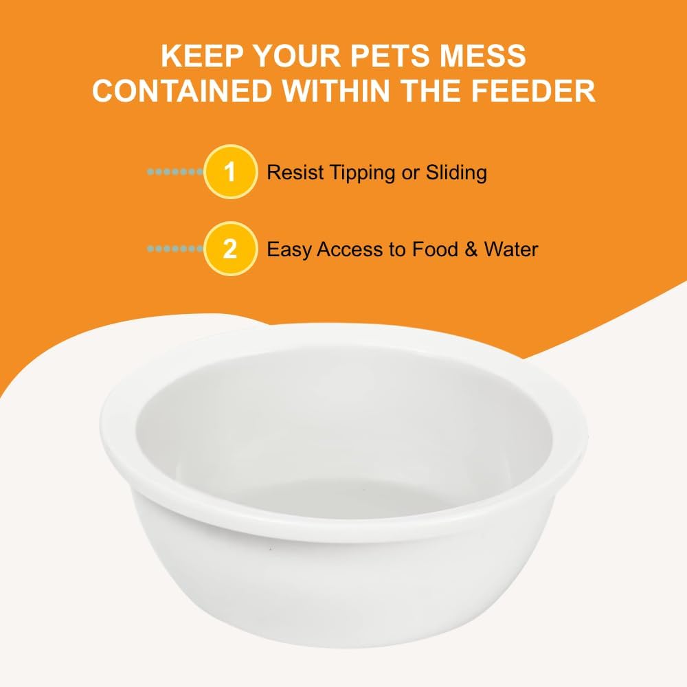 Replacement Ceramic Bowls, Dishwasher Safe Bowl for Cats and Puppy (Pack of 2)