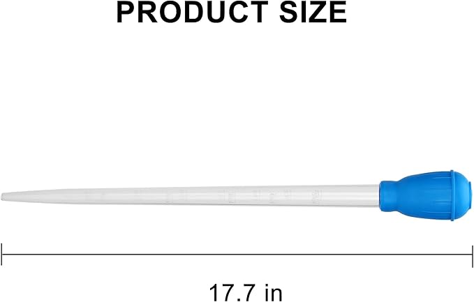 50 ML Coral Feeder Long Syringe, Aquarium Long Syringe Dropper Pipette Turkey Baster for Marine Fish Feeding （Blue/Long Syringe