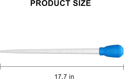 50 ML Coral Feeder Long Syringe, Aquarium Long Syringe Dropper Pipette Turkey Baster for Marine Fish Feeding （Blue/Long Syringe