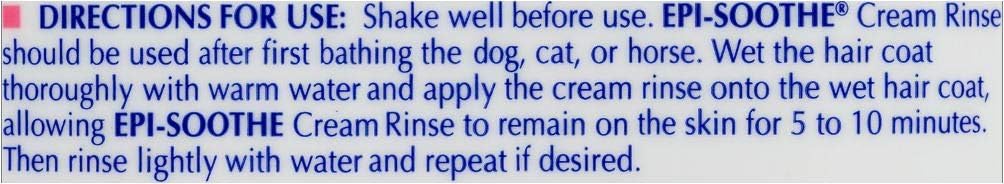 Virbac Epi-Soothe Cream Rinse Pet Conditioner For Dogs, Cats & Horses (8 oz) - For Dry or Sensitive Skin