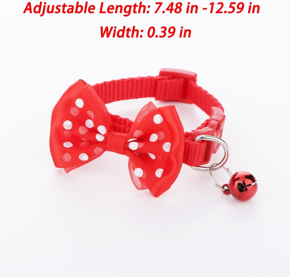 3 Pcs Rabbit Adjustable Collars with Bell, Guinea Pig Bow-Knot Cute Collar, Small Animal Exercise and Interaction Accessories (Colors May Vary)