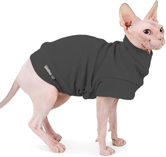 Small Dogs Fleece Dog Sweatshirt - Cold Weather Hoodies Spring Soft Vest Thickening Warm Cat Sweater Puppy Clothes Sweater Winter Sweatshirt Pet Pajamas for Small Dog Cat Puppy (Small, Dark Grey)