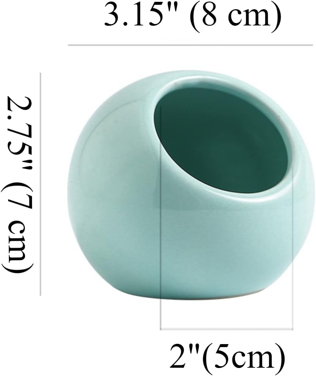 Bird Feeder Ceramic Anti-Spill Food Bowl for Parrot Cockatiels Parakeets Conures Zebra Finch Hamsters Guinea Pigs Rabbits Gerbil- Small Pet Supplies (Green)