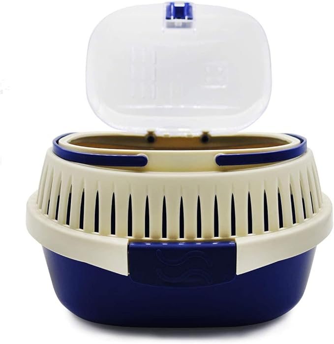 KAMEIOU Blue Small Animal Carrier for Guinea Pig, Sugar Glider, Hamster, Hedgehog, Chinchillas, Rat, Snakes - Portable, Lightweight, Breathable - Travel, Outdoor, Home Use