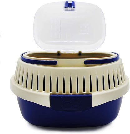 KAMEIOU Blue Small Animal Carrier for Guinea Pig, Sugar Glider, Hamster, Hedgehog, Chinchillas, Rat, Snakes - Portable, Lightweight, Breathable - Travel, Outdoor, Home Use