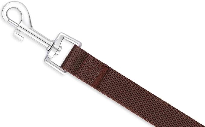 AMAGOOD 6 FT Puppy/ Dog Leash, Strong and Durable Traditional Style Leash with Easy to Use Collar Hook, Great for Small, Medium and Large Dogs (3/4 in x 6 ft(Pack of 1), Brown)