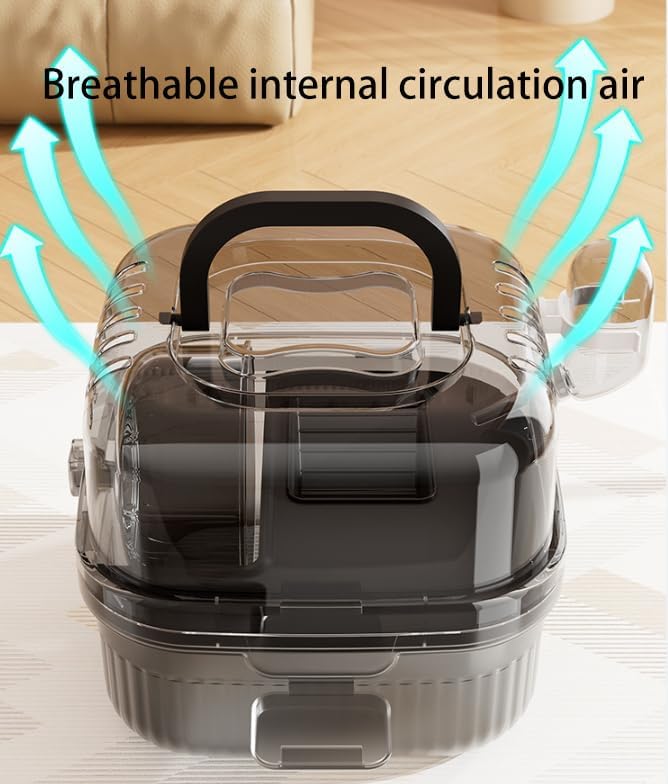 KAMEIOU Travel Small Animals Guinea Pig Suitcase Carrier for Hamster Hedgehog Ferret Guinea Pig Portable Cage Carrier with Running Wheel Water Bottle Breathable Large Space Two-Storey Animal Carriers