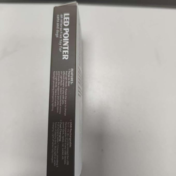 Cat Toy Pointer, 2 Pieces, USB Rechargeable with 7 Adjustable Patterns, Interactive Chase Toys for Indoor Cats & Dogs, Training & Exercise Fun (Black)