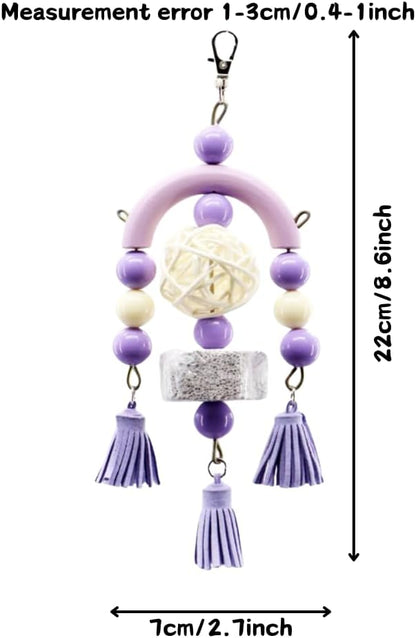 3PCS Bird Toys Bird Foraging Toys Chewing Hanging Birdcage Swing Cage Accessories Parrot Climbing Ladder for Conure Parakeet Cockatiel Budgies Lovebird Parrotlet (Pink)