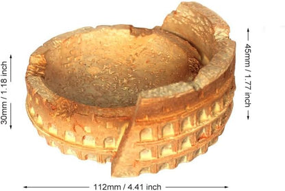 Food/Water Dish for Reptiles, Amphibians and Other Little Critters Water/Food Bowl, Made from Premium Resin (Colosseum (Orange Brown))