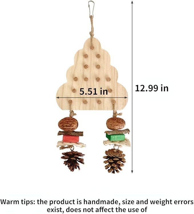 Parrot Chewing Stopper Toy, Wooden Biting Training and Foraging Bird Toys, Cork Treasure Hunt Games for Parakeets Conures Bird Intelligence and Emotions Random Color (A)