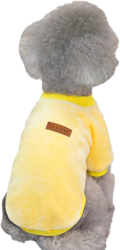 Jecikelon Pet Dog Clothes Dog Sweater Soft Thickening Warm Pup Dogs Shirt Winter Puppy Sweater for Dogs (Z01-Yellow, Large)