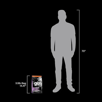 Go! Solutions Carnivore, Grain-Free, Protein Rich Dry Dog Food, Chicken, Turkey and Duck Senior Recipe, 3.5 lb Bag