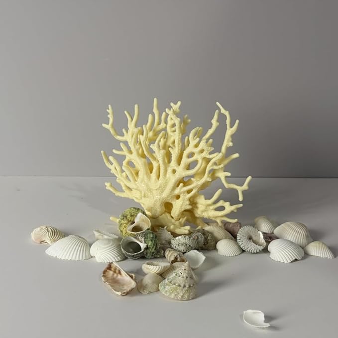 Fish Tank Decorations,Aquarium Corals Decoration, Aquarium Ornaments, Fish Tank Coral, Aquarium Corals Decoration, Fish Decorations for Aquarium (Yellow, Medium)