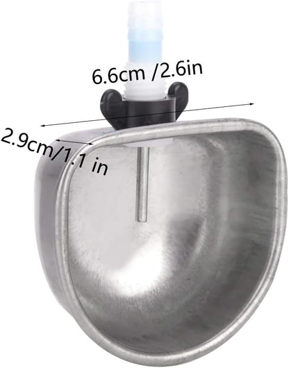 Rabbit Water Bowl, Stainless Steel Rabbit Water Dispenser, 2.6 x 1.1in Removable Hanging Pet Cage Water Bowl for Squirrels, Chinchilla, Hamster and Other Small Pets